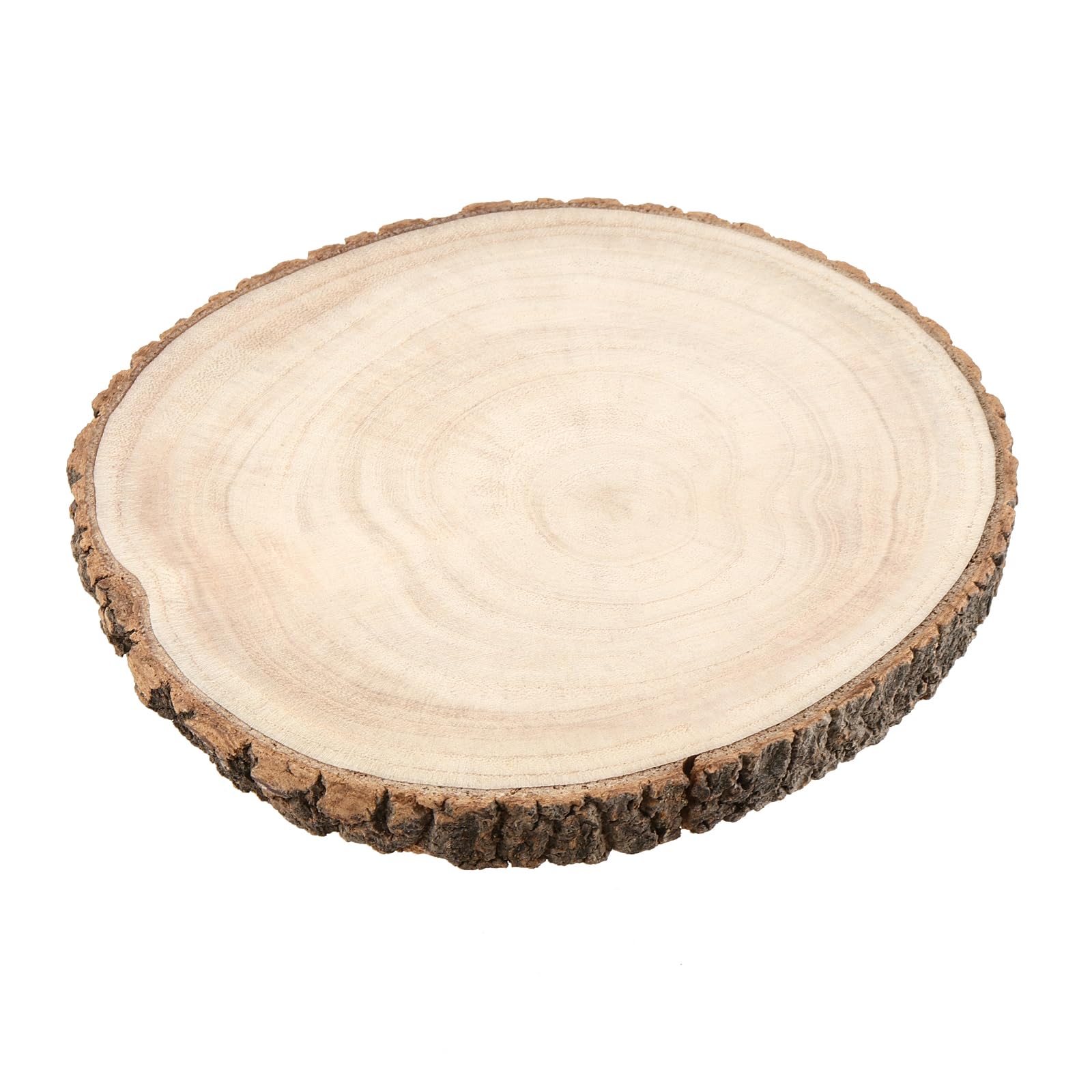 MUKLEI 6 Stück 20,3 - 22,9 cm Holzscheiben, unlackierte Naturholzscheiben mit Baumrinde, runde Holzscheiben für Hochzeit, Tischdekoration, Basteln, Partys, DIY-Projekte