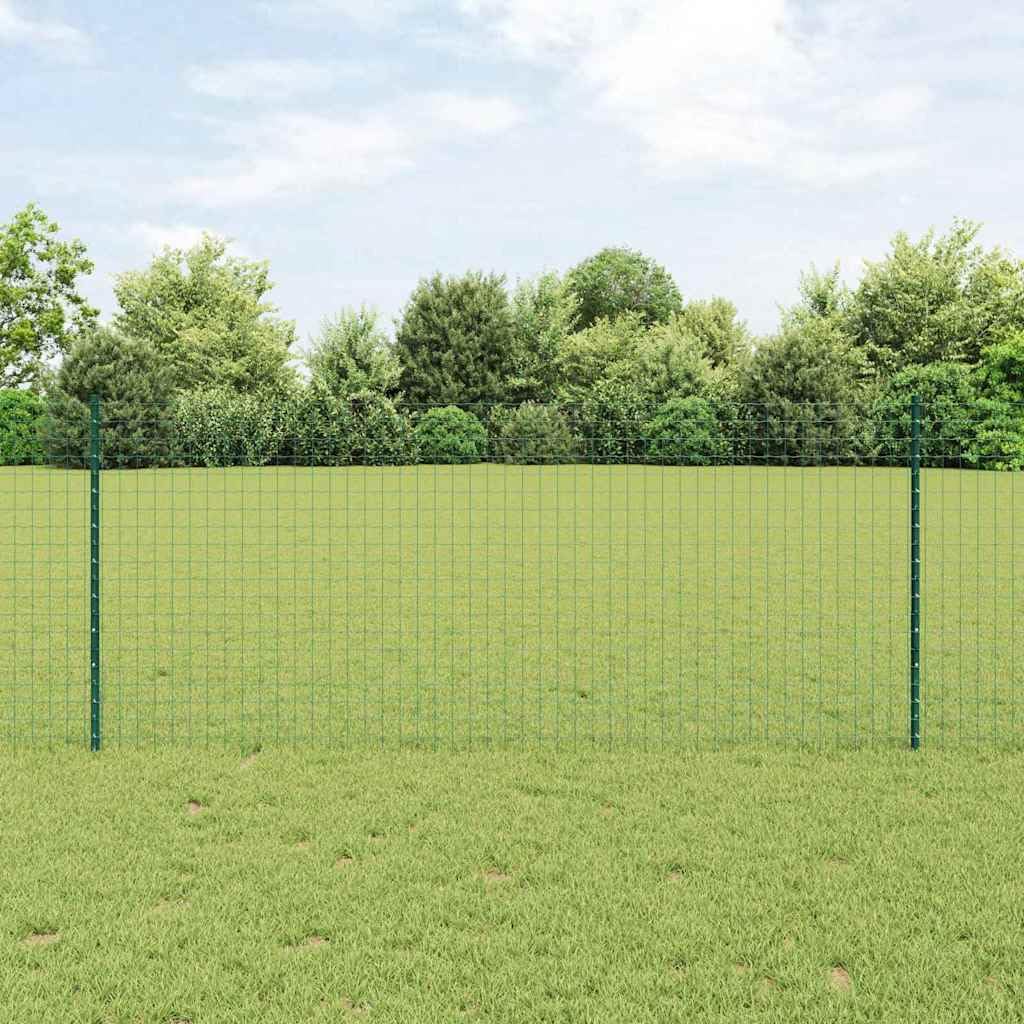 Poteau de clôture en acier vert 140 cm lot de 5 résistants aux intempéries, support de fixation pour jardin, terrasse, enclos, portail, délimitation, facile à assembler et durable