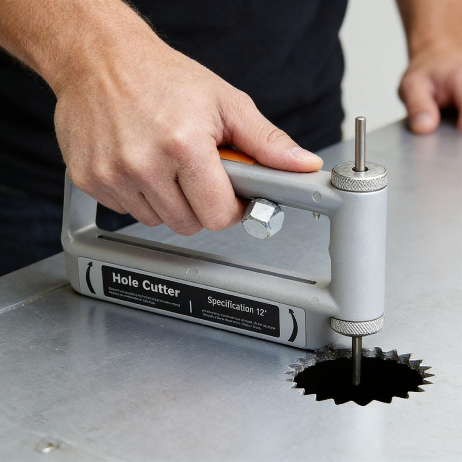 Expert Plattenschneidewerkzeug, 5,1 cm - 30,5 cm, verstellbar, für HLK-Einheiten und Reparaturprojekte im Haushalt, Blech-Rundschneider