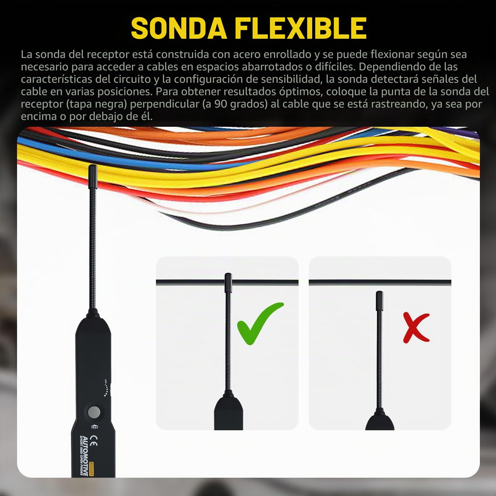 Automotive con Cable Tracker Corto Y Clavos Abierto Comprobador De Herramientas para Reparación De Coche
