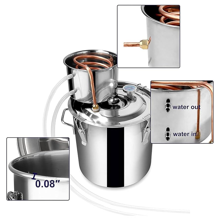 Amazon｜銅管付きステンレスポットキット、自家醸造,6 l/1.5 gal