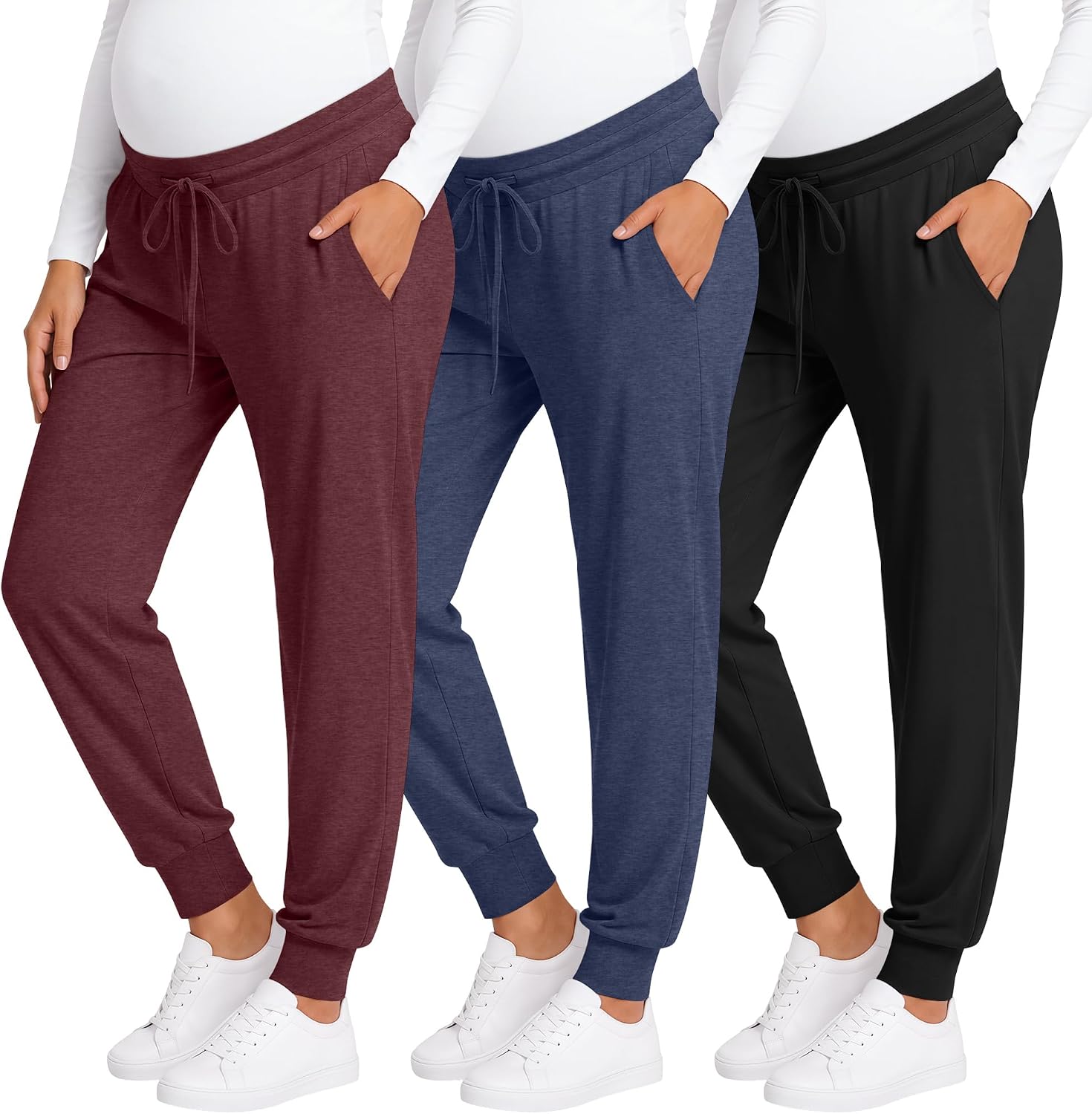 3 Pack Women Maternity Pants Pregnancy Lounge Jogger