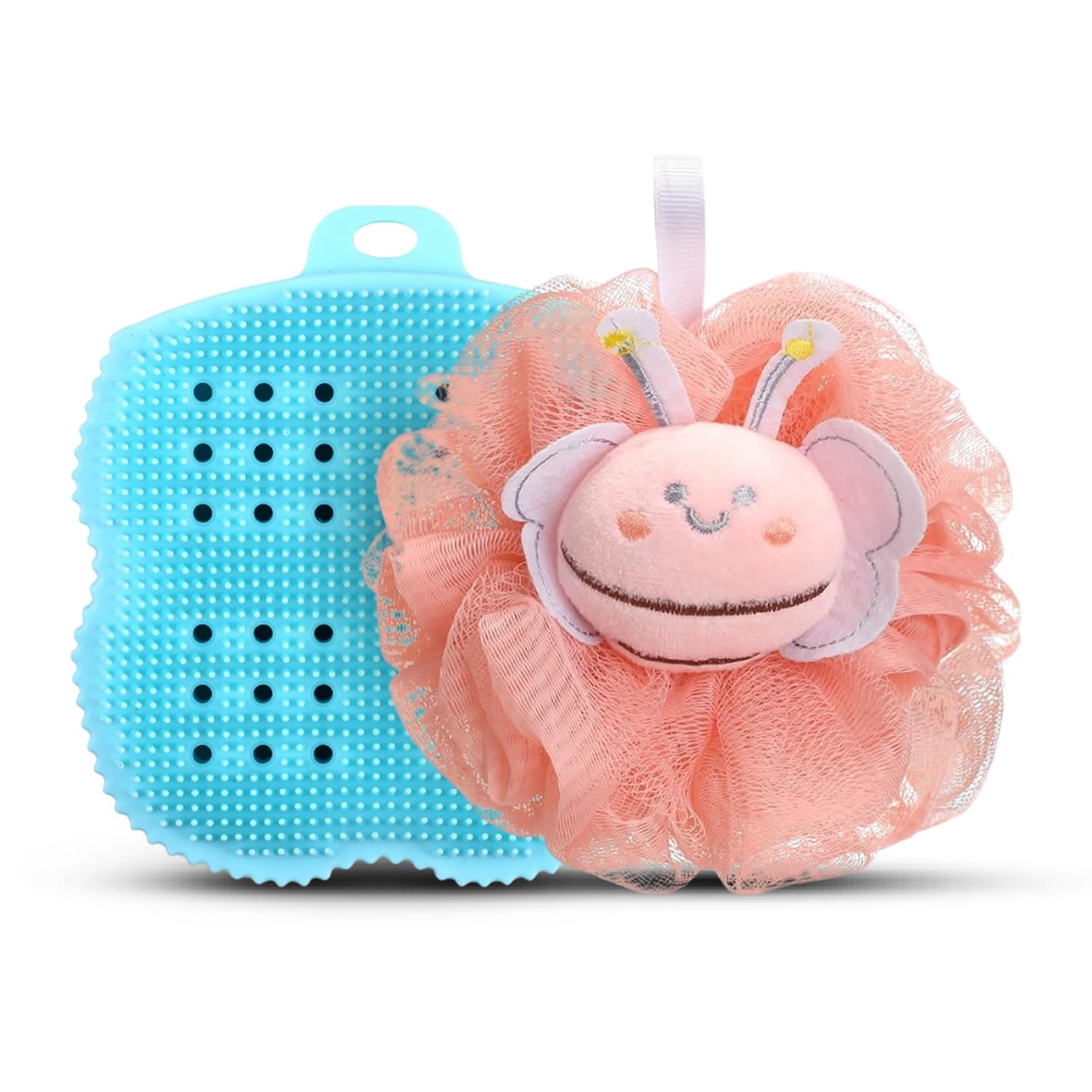 Majestique Loofah and Body Scrubber Combo for Babies and Kids, Gentle Bathing Sponge Set, Soft Silicone Brush, Quick-Drying Body Wash Sponge for Baby Bath Time - 1Pc/Multicolour-picture-26