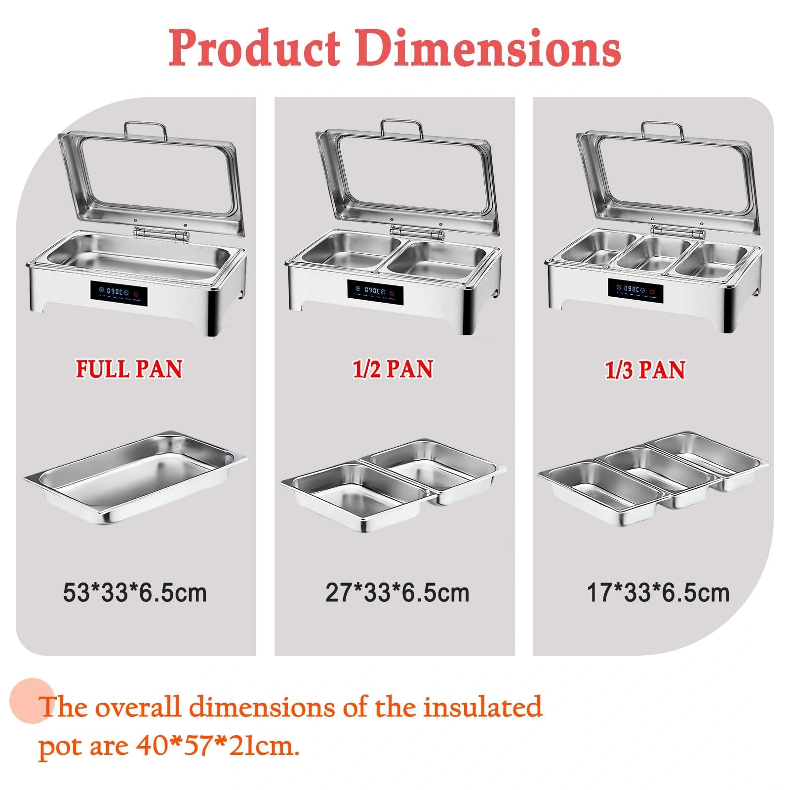 Chafing Dish Elettrico con Copertura in Vetro 9L (1/3 Pan)