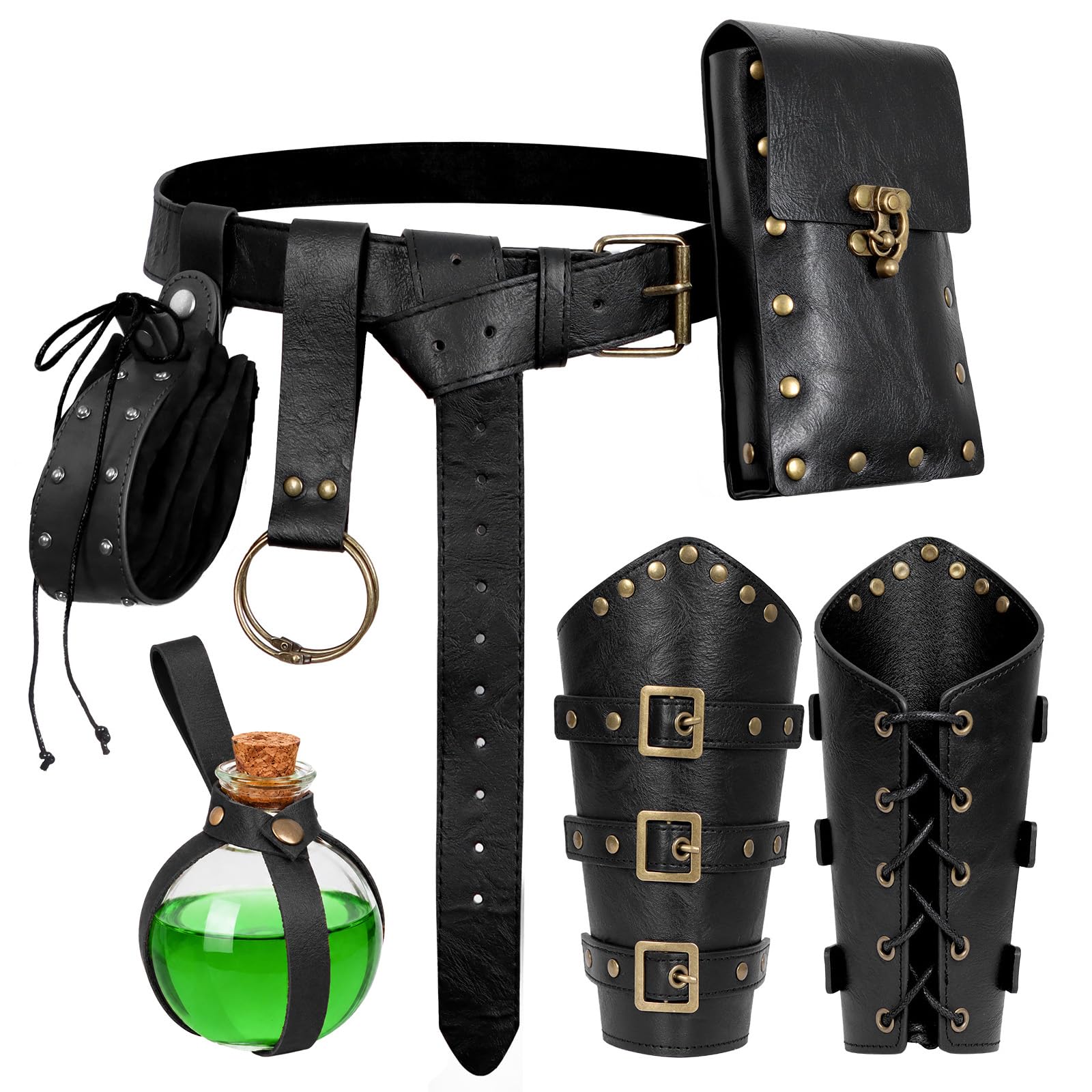 Renaissance Belt Pouch Set Medieval Pirate Ren Faire Accessories