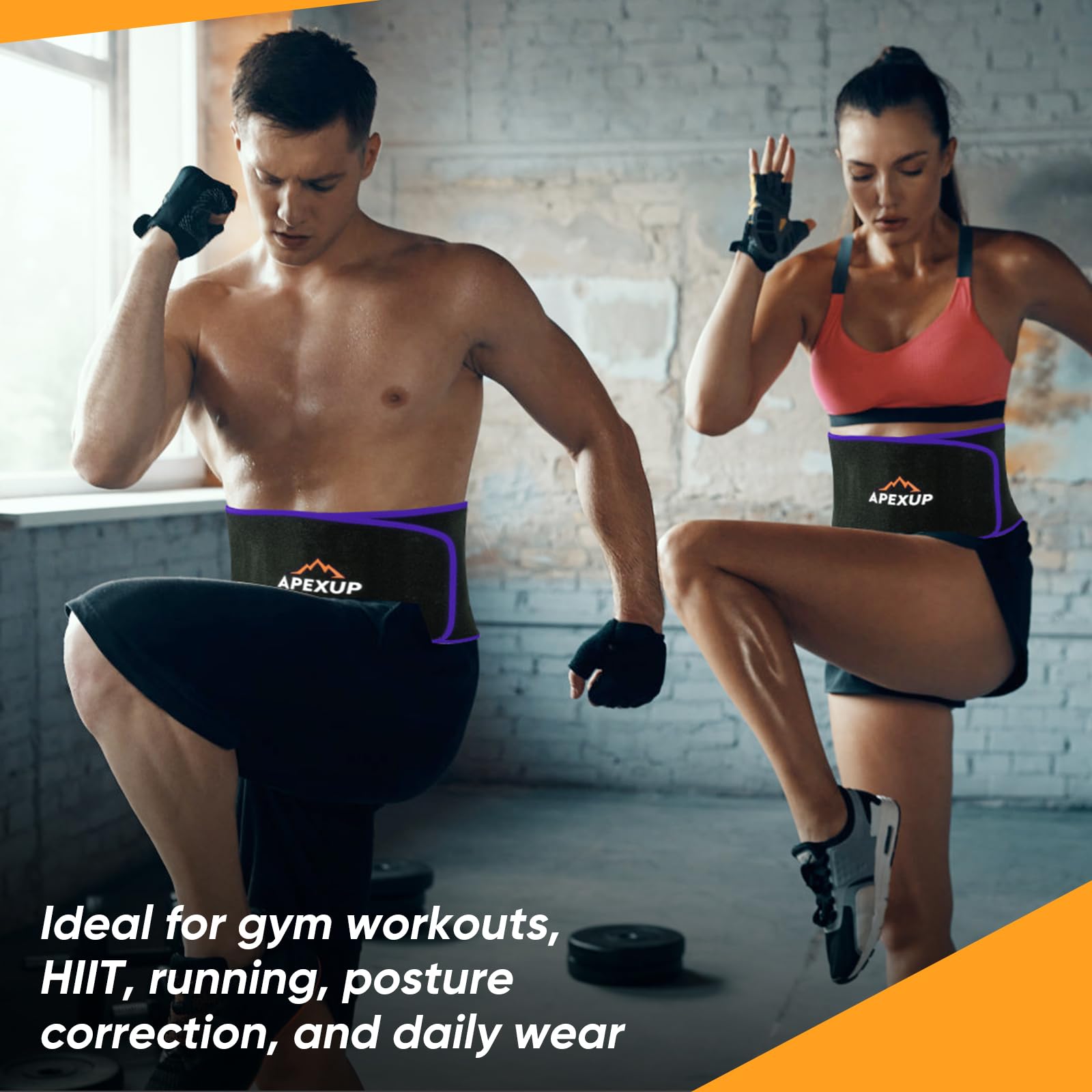 APEXUP - Entrenador de cintura para mujer, grasa del vientre inferior, banda de sudor para hombres, envoltura de estómago, recortador de cintura con soporte lumbar extraíble