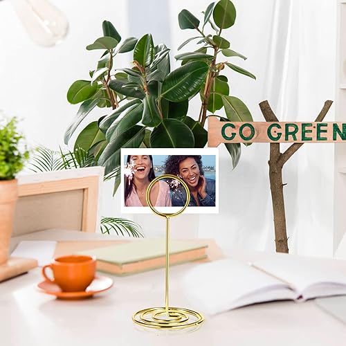 Miniatura 6 de Soporte para números de mesa, soporte para tarjetas de lugar, con nombre delicado, reutilizable, para fotos, notas, para boda, fiesta de cumpleaños,