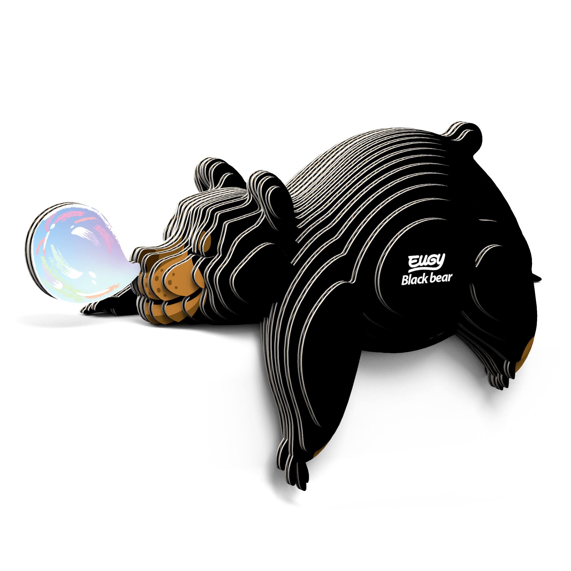 EUGY 081 Black Bear Eco Friendly 3D Paper Puzzle, 24 pièces, 10.8 x 4.1 cm