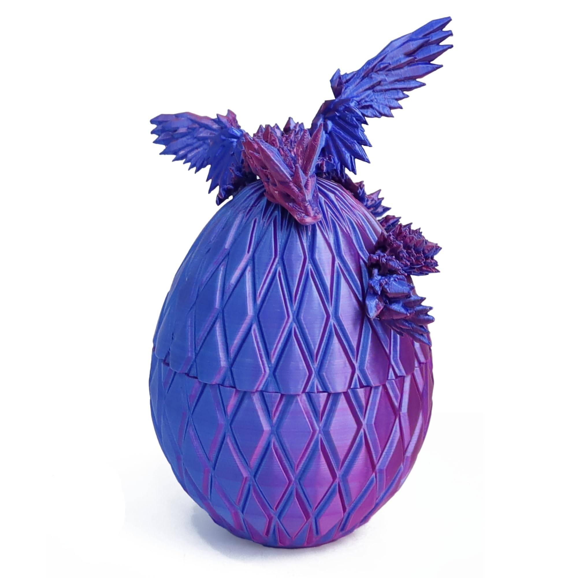 Flavery 3D Printed Dragon Egg with Dragon Inside- Flying Dragon in Diamond Egg, Easter Egg, Mystery Winged Dragon Gift, Desk Decoration, Fidget Toy (