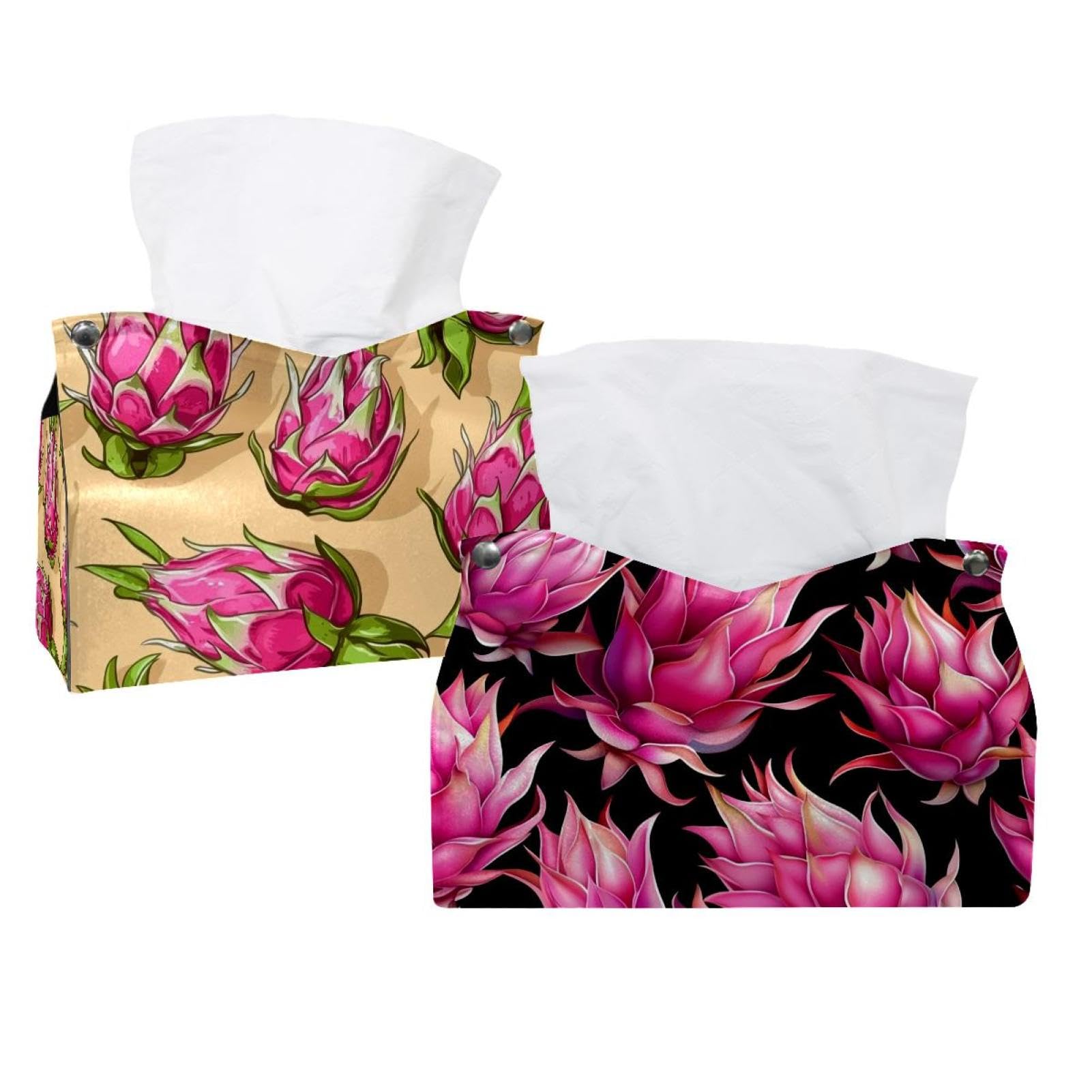 Boîtes à mouchoirs tropicales Pitayas au design soigné pour salon et bain