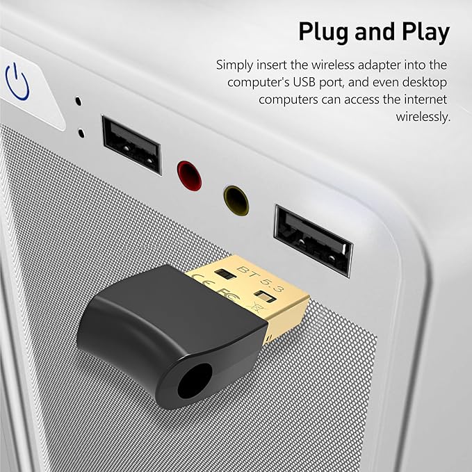 Adaptador Bluetooth 5.3 USB para PC, Plug & Play Windows 11/10 miniatura 3