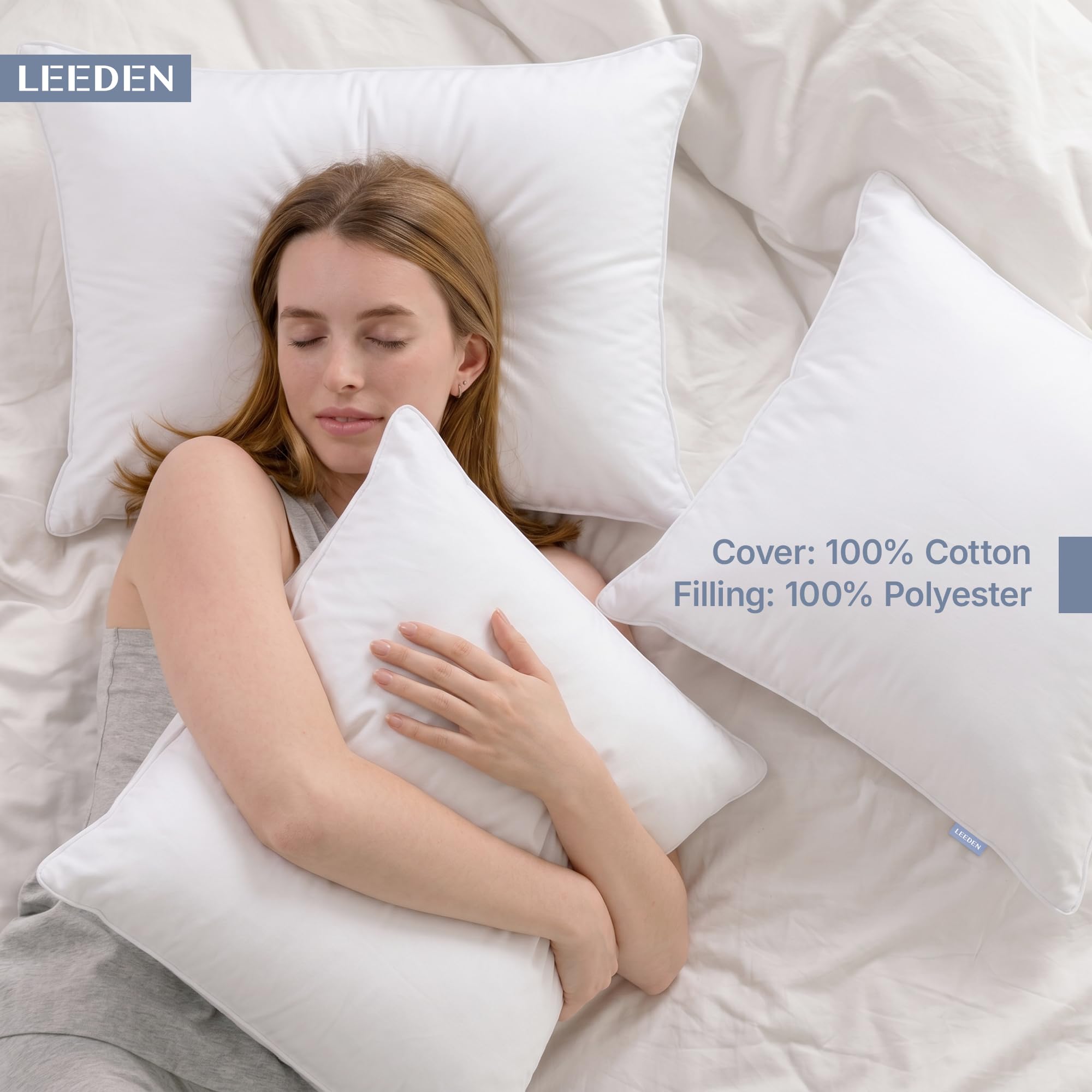 Amazon.com: Leeden 22 x 22 Pillow Inserts (Set of 2) - Throw