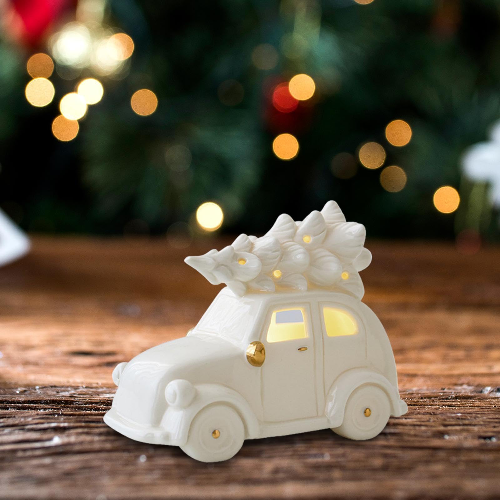 Adorno Navideño de Cerámica para Escritorio, Soporte para Boda, Campana, Auto, Individual
