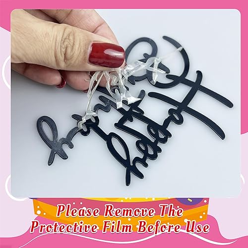 Miniatura 10 de 40 adornos acrílicos para tartas de cumpleaños con 10 estilos, 4 colores para fiestas de cumpleaños, pasteles, postres, pasteles