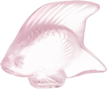 Lalique 3002800 Fish Figurine, Pink/Gold