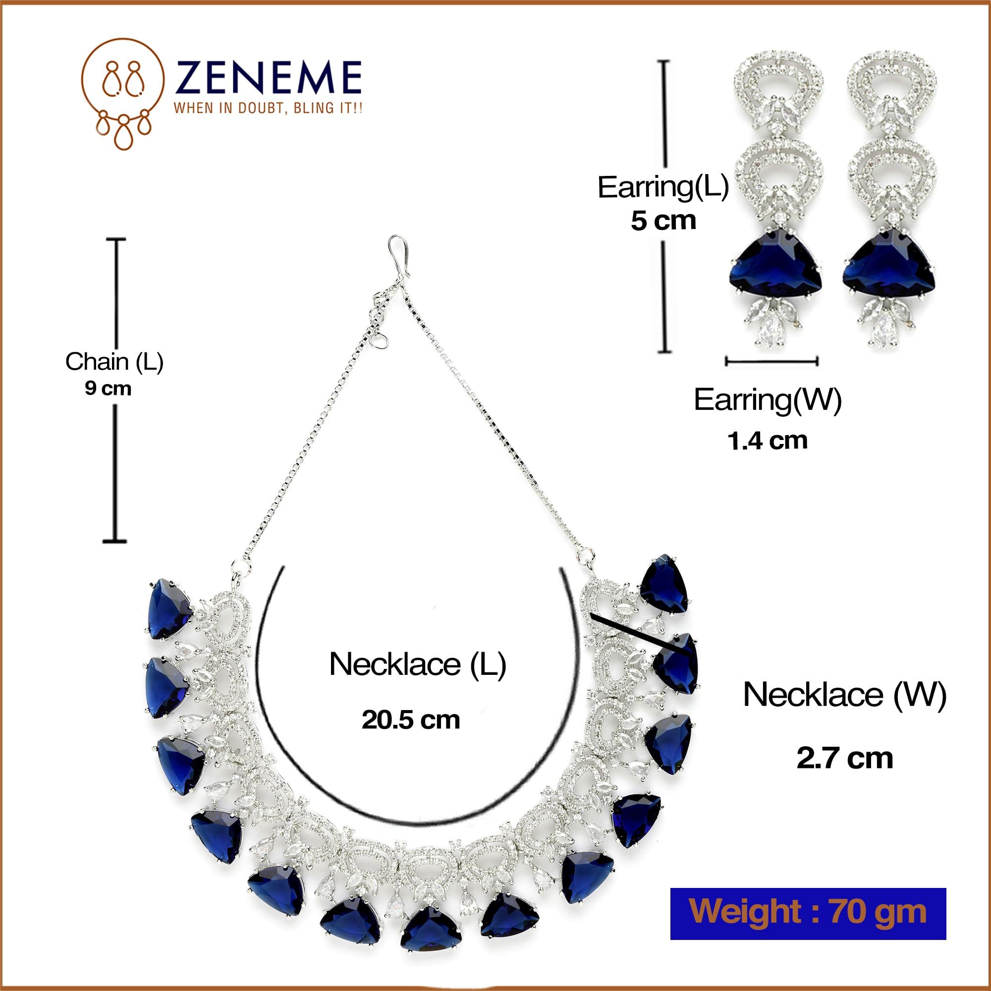 Rhodium-Plated Choker Necklace & Earrings Set