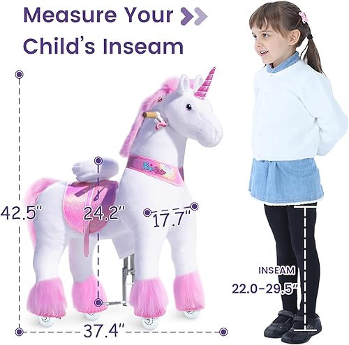Miniatura 98 de PonyCycle Caballo para montar en caballo para niños de 4 a 7 años, caballos grandes, juguetes para montar en poni (36 pulgadas de altura/tamaño 4)