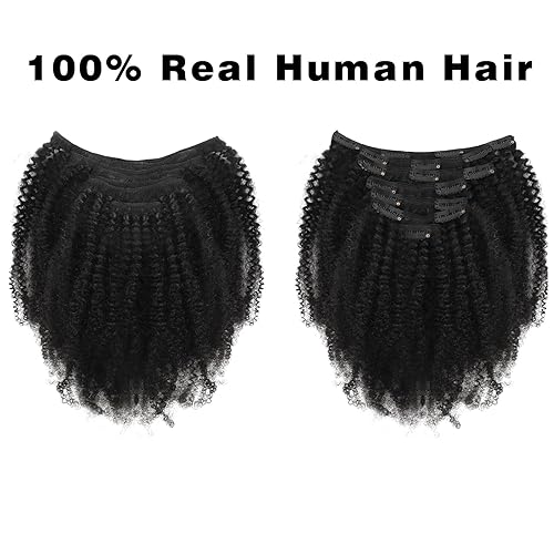 Miniatura 7 de Sassina Extensiones de cabello humano de grado 8A con clip afro rizado 3C 4A sin costuras Real grueso clip en Extensiosn para afroamericanos 423oz 7