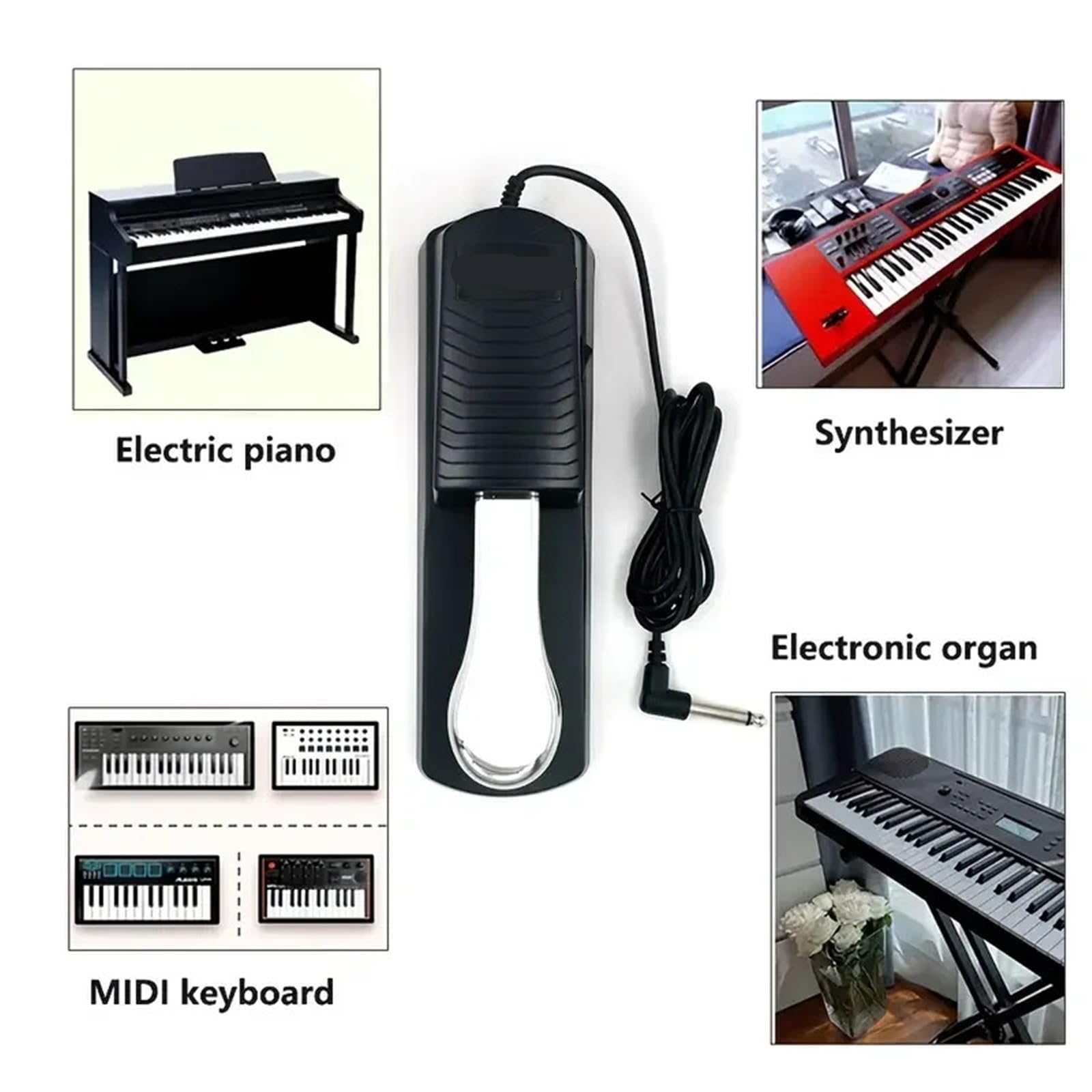 Pédale de sustain for pianos, claviers et synthétiseurs électroniques