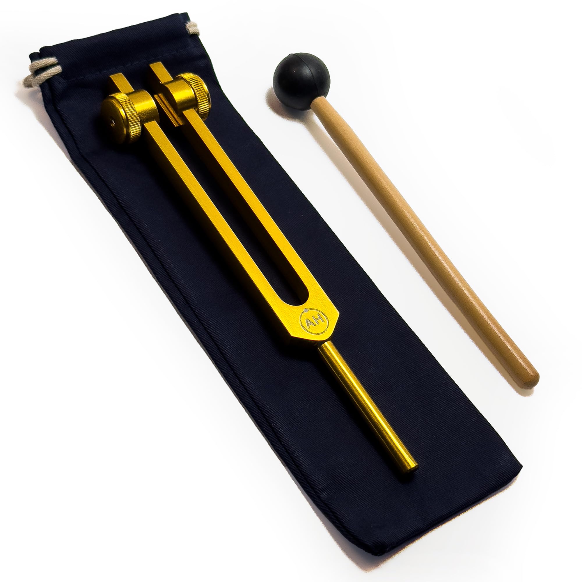 174 Solfeggio - Tenedor de afinación con peso para curación con bolsa de transporte y golpeador, curación de sonido y armonización de biocampo, instrumentos de curación de sonido, herramientas de