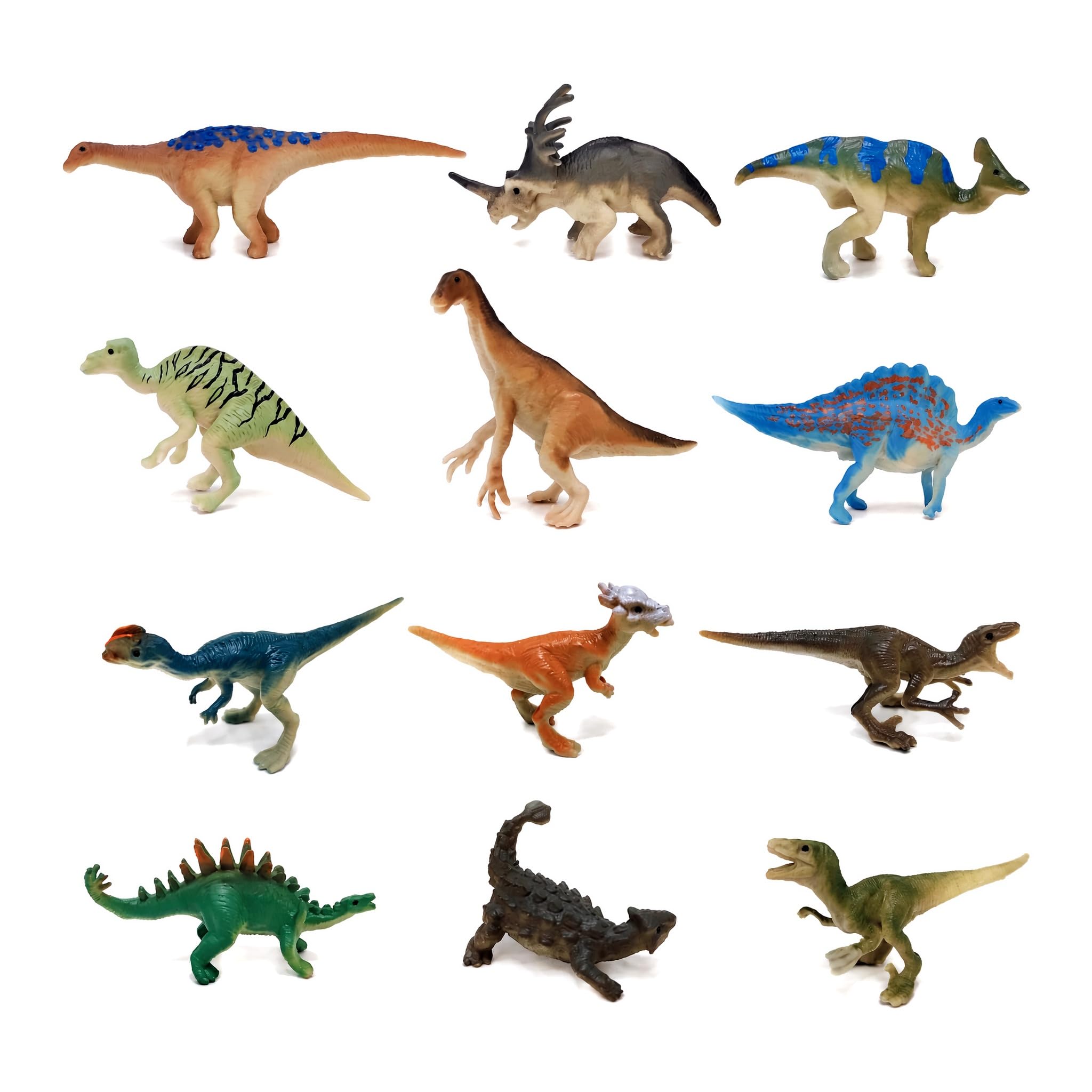 Comforso 12-Pack Realistic Toy Dinosaurs Set, Mini Plastic Dinosaur Figures for Kids Dinosaurs with T-Rex, Triceratops, Educational Animal Toys for Toddlers Imaginative Play, Birthday Gifts (type 3) — image 1