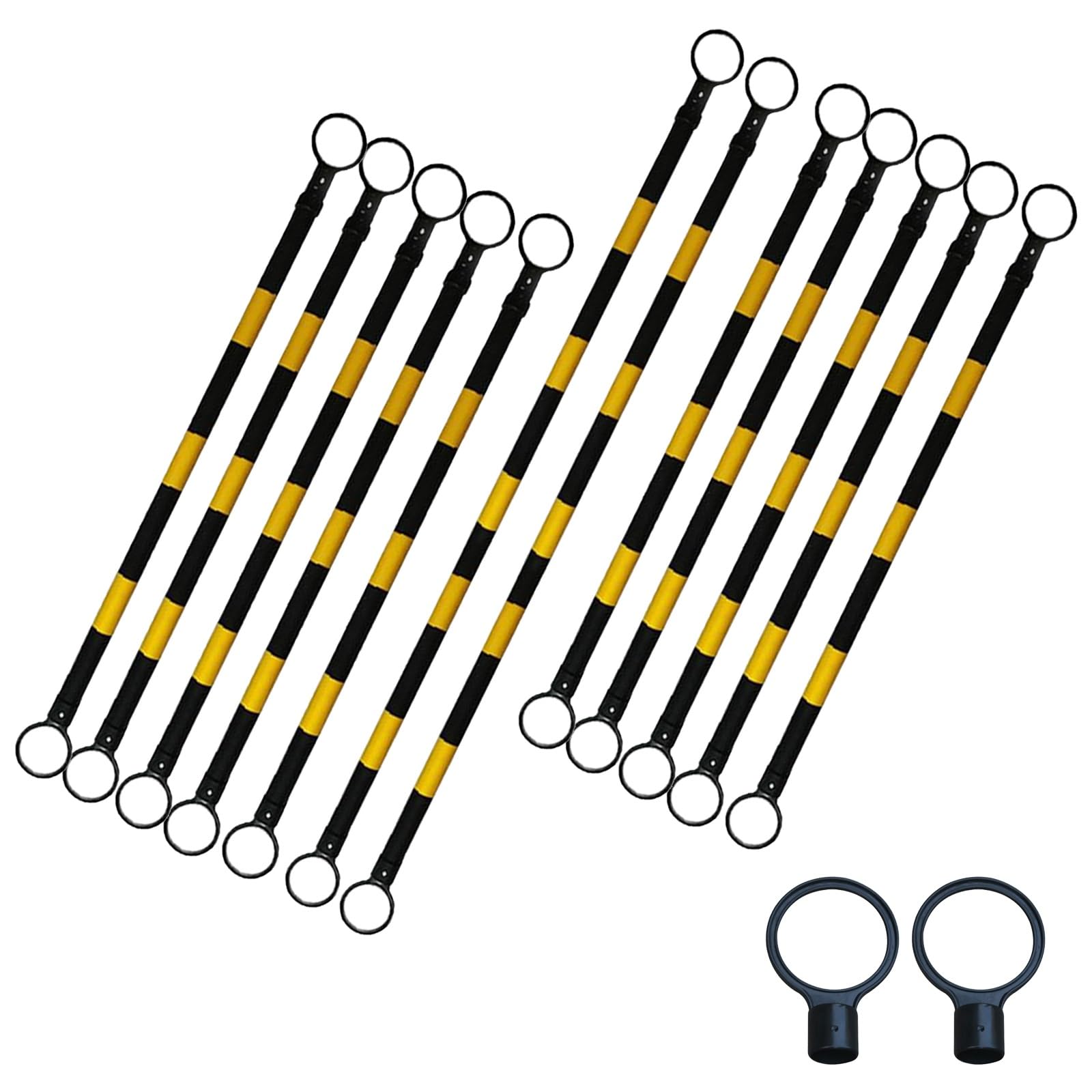 Barre de signalisation télescopique rétractable en plastique pour chantier - Lot de 12