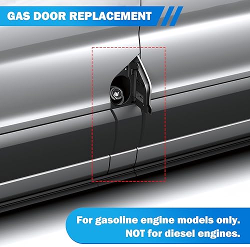 Miniatura 4 de Puerta de combustible de tránsito compatible con Ford Transit Vans 150 250 350 HD 2015-2023  Puerta de gas de tránsito con cubierta blanca, cubierta