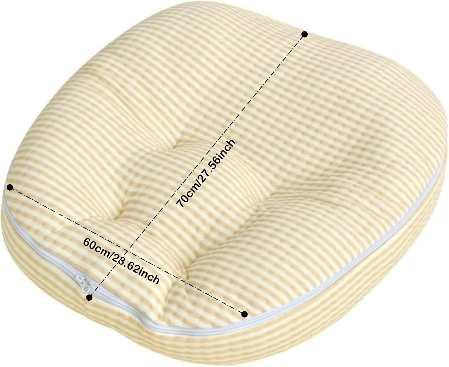 Sleeper Pillow with Cotton Cover, Skin Friendly Lounger Pillow Multifunctional Soft Floor Nest Pillow for 𝖡𝖺𝖻𝗒 Shower Gift (A)