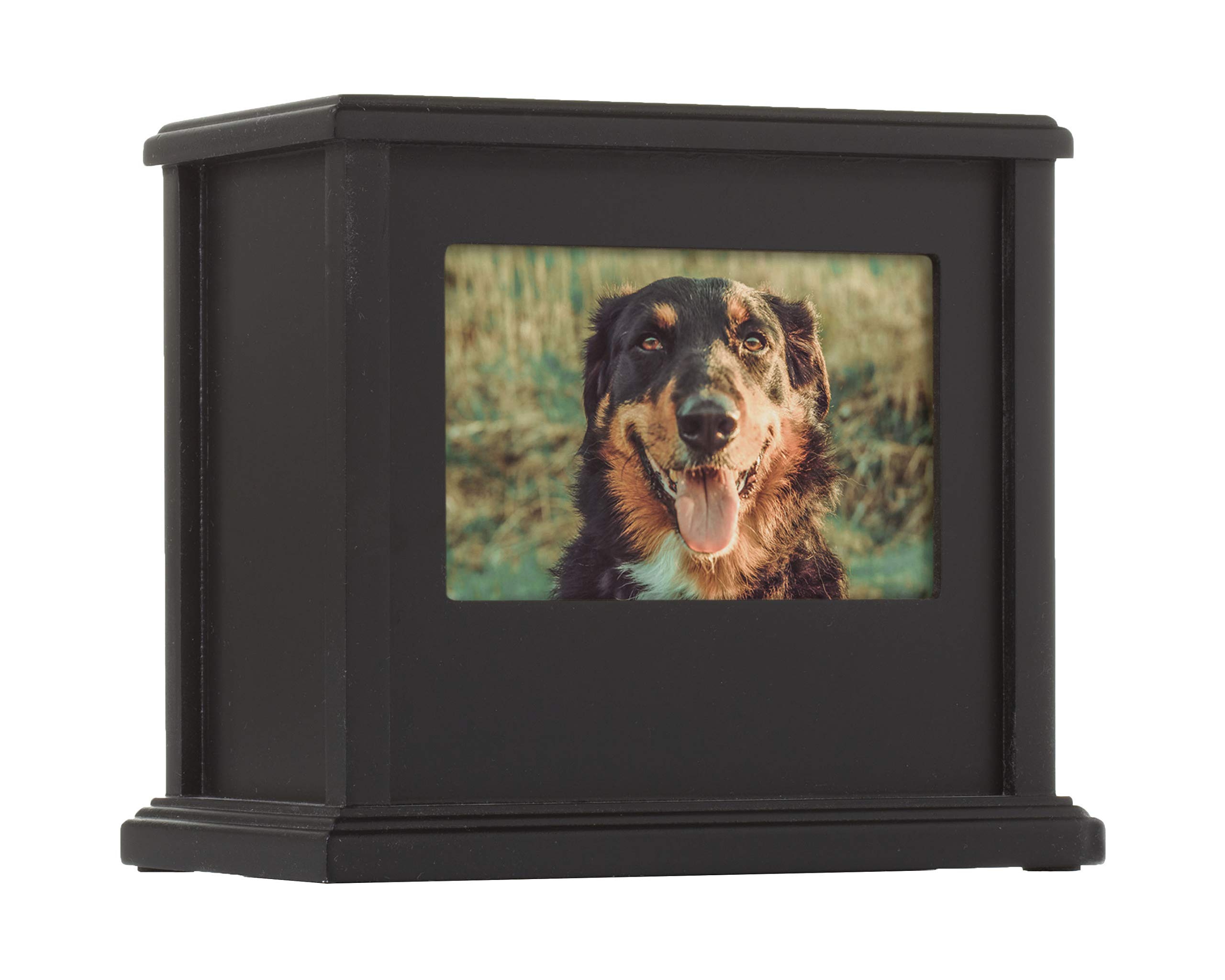 Pearhead Pet Keepsake Urn Photo Memory Box, Pet Memorial, Black (89051)