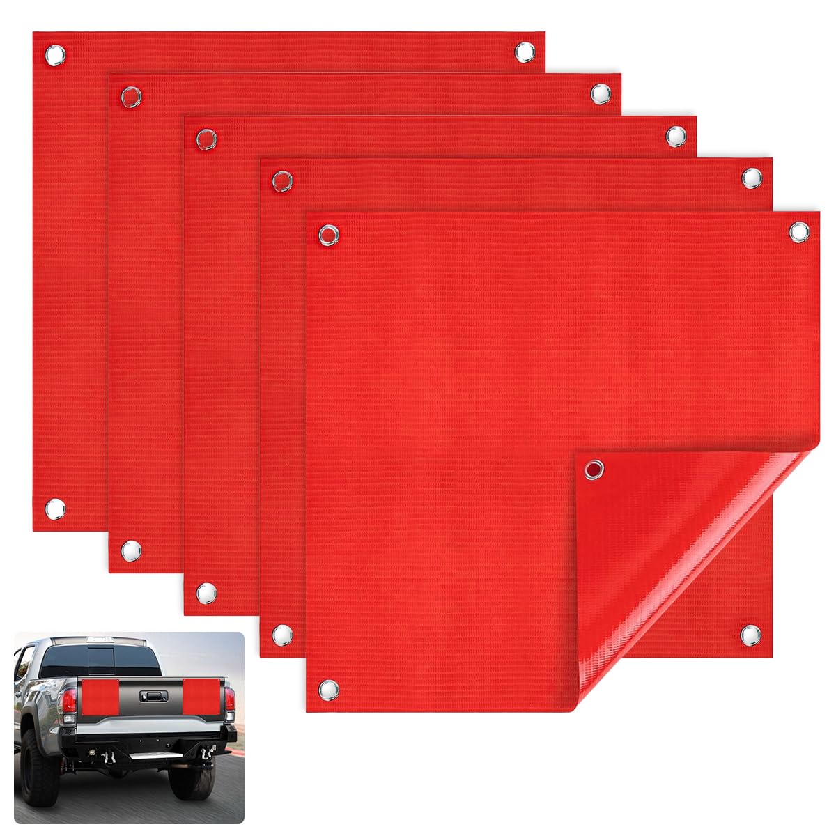 5 Stück Warnflagge Rot Warnfahne 30 x 30 cm Rote Signalfahne Anhänger Rote Warnflagge für Überbreite Fahne Auto Überlänge für Transport Fahrradträger Wohnwagen