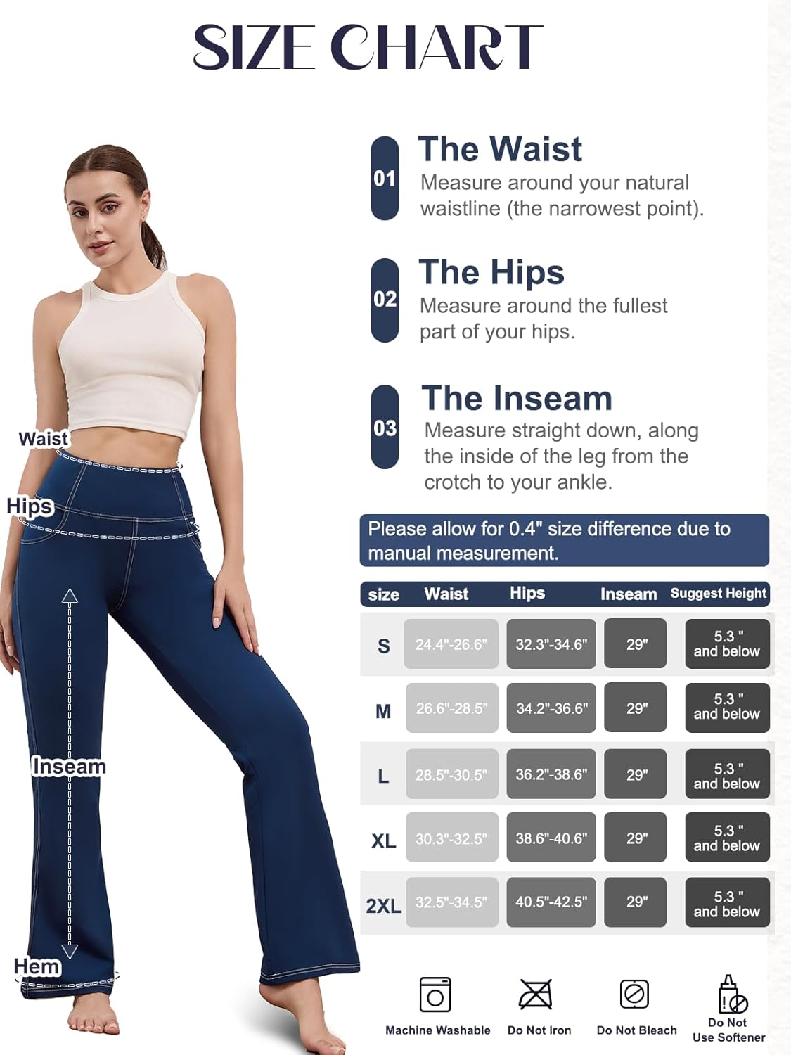 Flare Leggings for Women, Stretchy High Waisted Bootcut Workout Yoga Pants Tummy Control Butt Lift Bell Bottom Jeans - Image 6