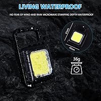 URAQT Mini LED Munkalámpa 2db - 800 Lumen COB Kulcstartós Zseblámpa 4 Üzemmóddal, USB Tölthető, Mágneses Talppal, Sörnyitóval Kempinghez, Au 5