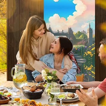 Outside the Castle Gate Door curtain decoration banner suitable for birthday parties, corporate events and family gatherings