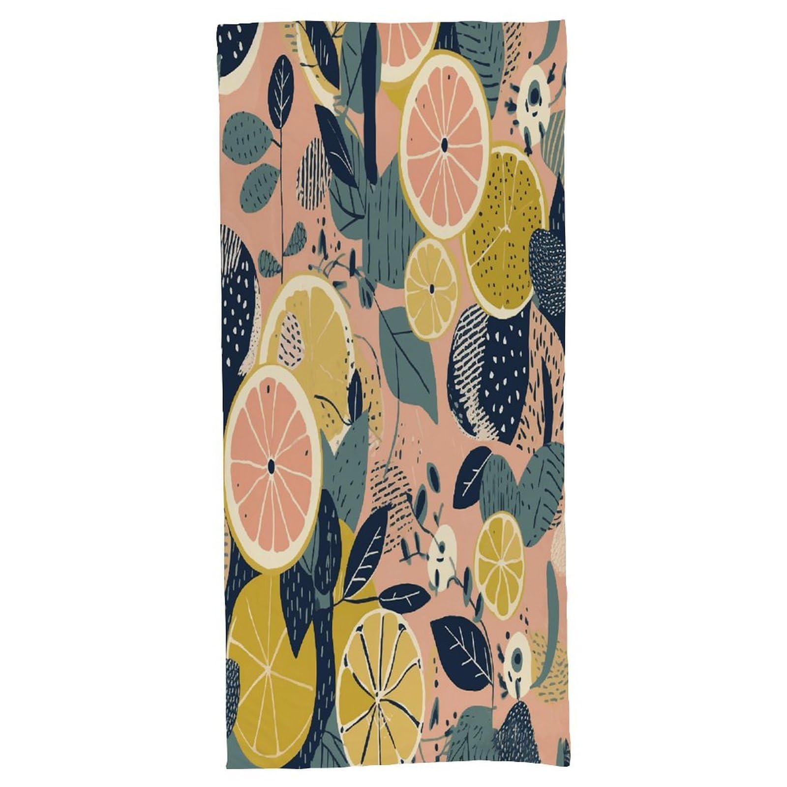 Fekiloot Men's Style Fruit And Leaves Pattern Bath Towel Highly Absorbent,Beach Towels For Wo,Pool Towel Bathroom Essential For Beach,Gym,Travel, Camp