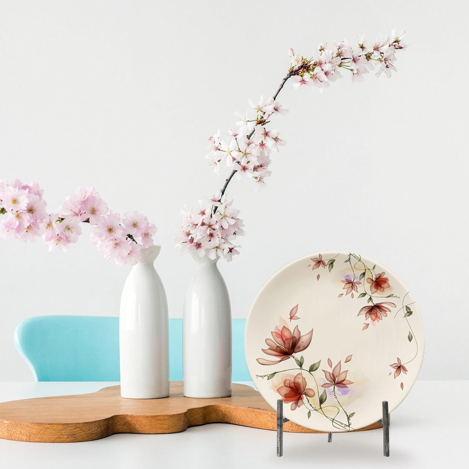 Kichvoe Multifunctional Iron Plate Holder Stand for Display Elegant Easel Design for Home Decor Tabletop Artwork and Plates for Weddings Parties and Cafes