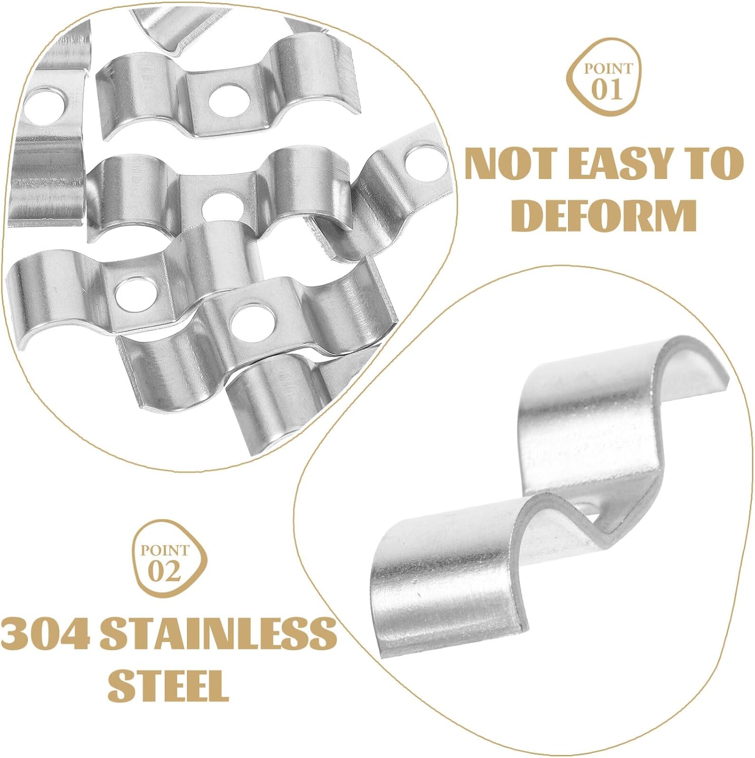 UPKOCH 12pcs Double-sided Tube Clamp Easy to Install Tension Clamps for Secure Fastening and Leak Prevention Plumbing and Wiring Applications