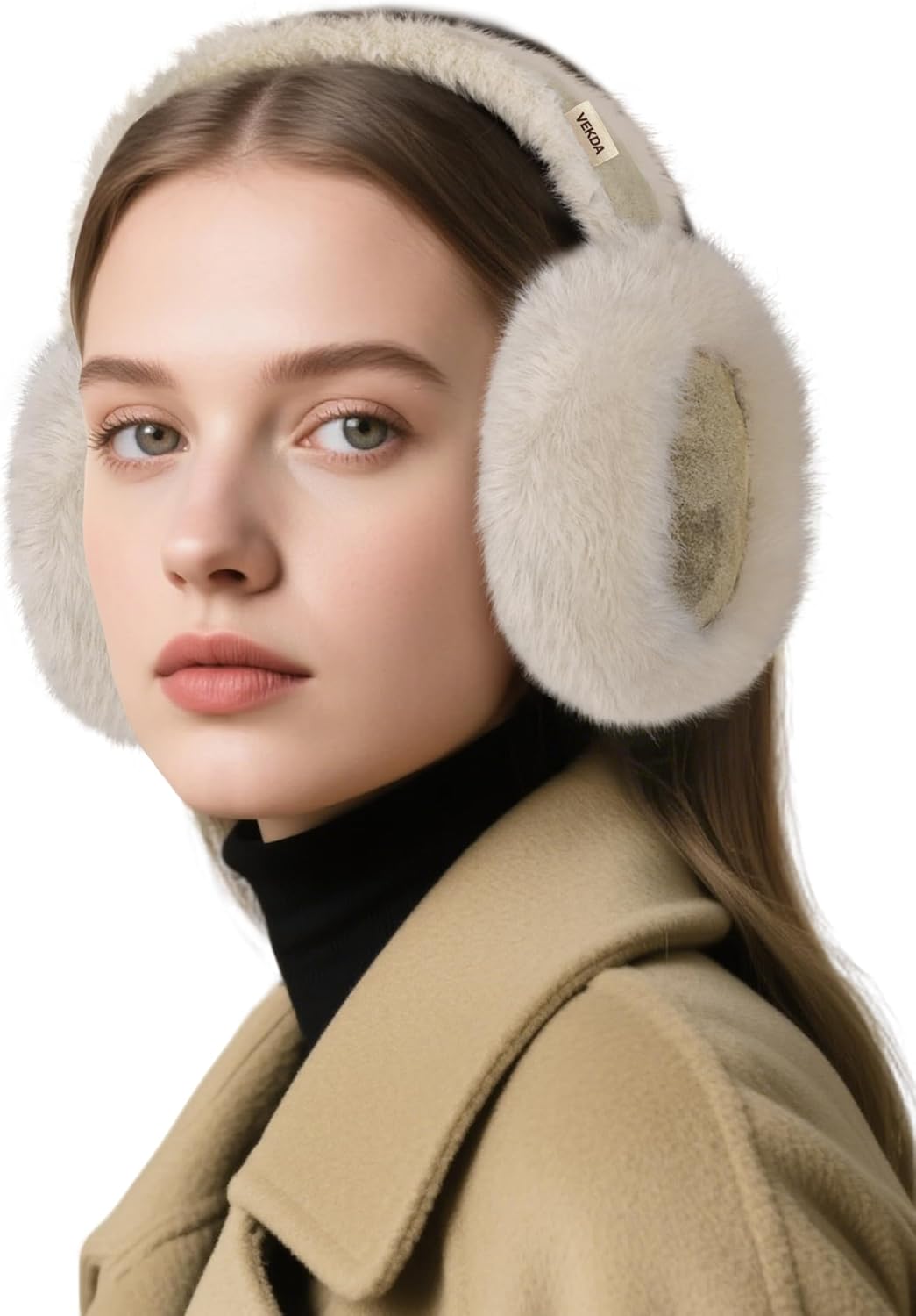 VEKDA Ear Muffs for Winter Women Fuzzy Ear Warmers Foldable Cute Earmuffs