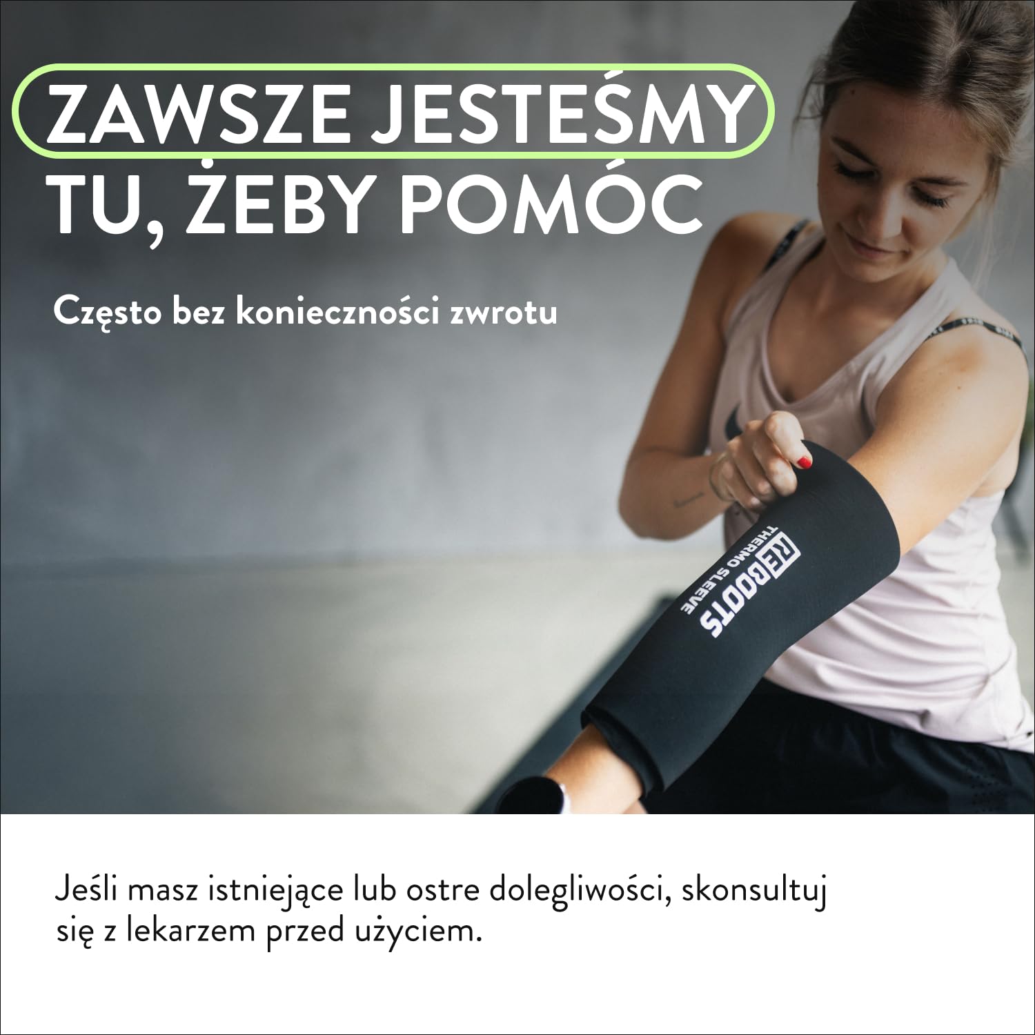 Thermo Sleeve | bandaż | terapia cieplna i zimnem | przeciwko zapaleniom | do regeneracji | podkładka rozgrzewająca i chłodząca | L