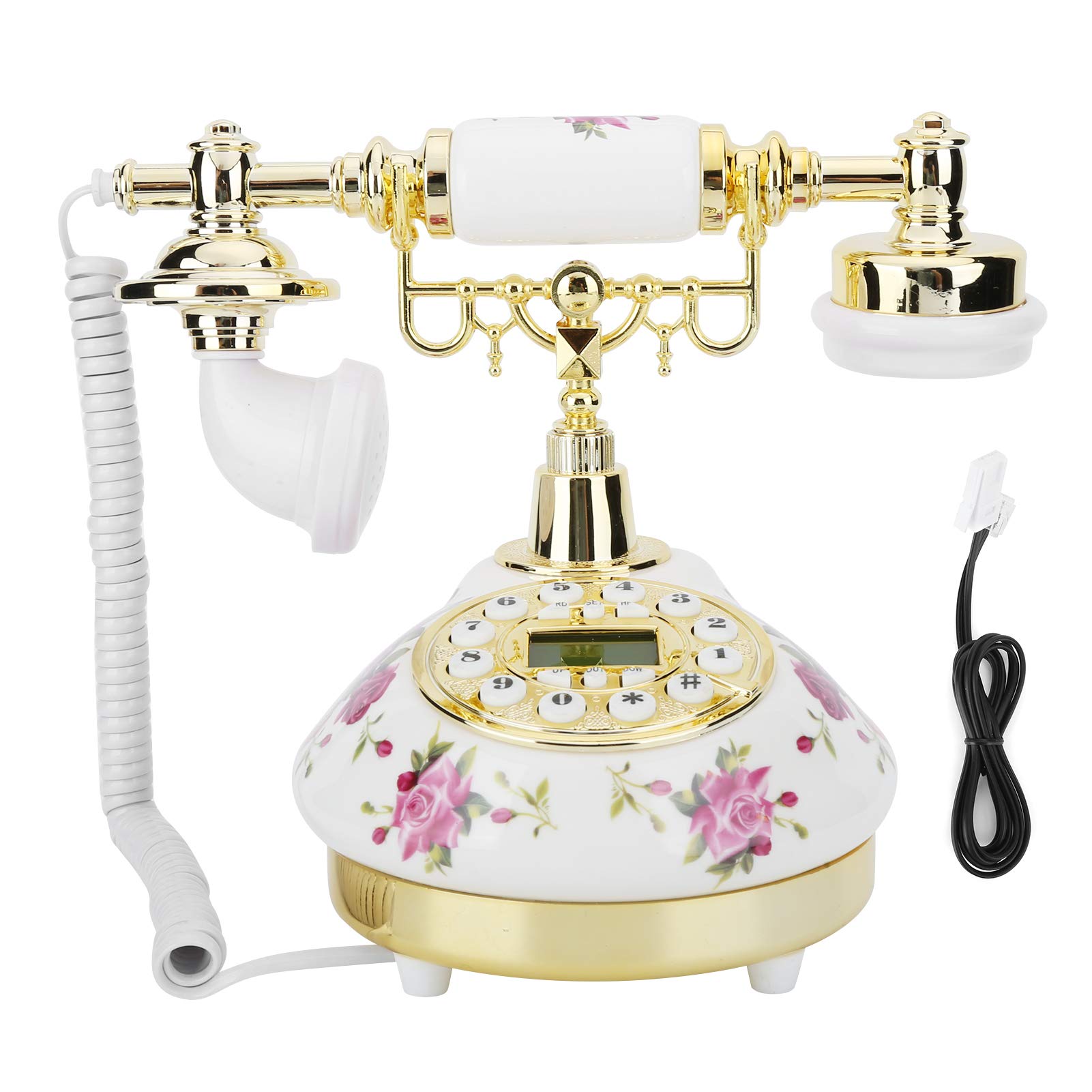 Telefono Fisso Vintage, Doppio FSK/DTMF, Telefono cablato retrò Antico, Accessorio per Attrezzatura telefonica Fissa Vintage retrò per Soggiorno, Camera da Letto, Studio