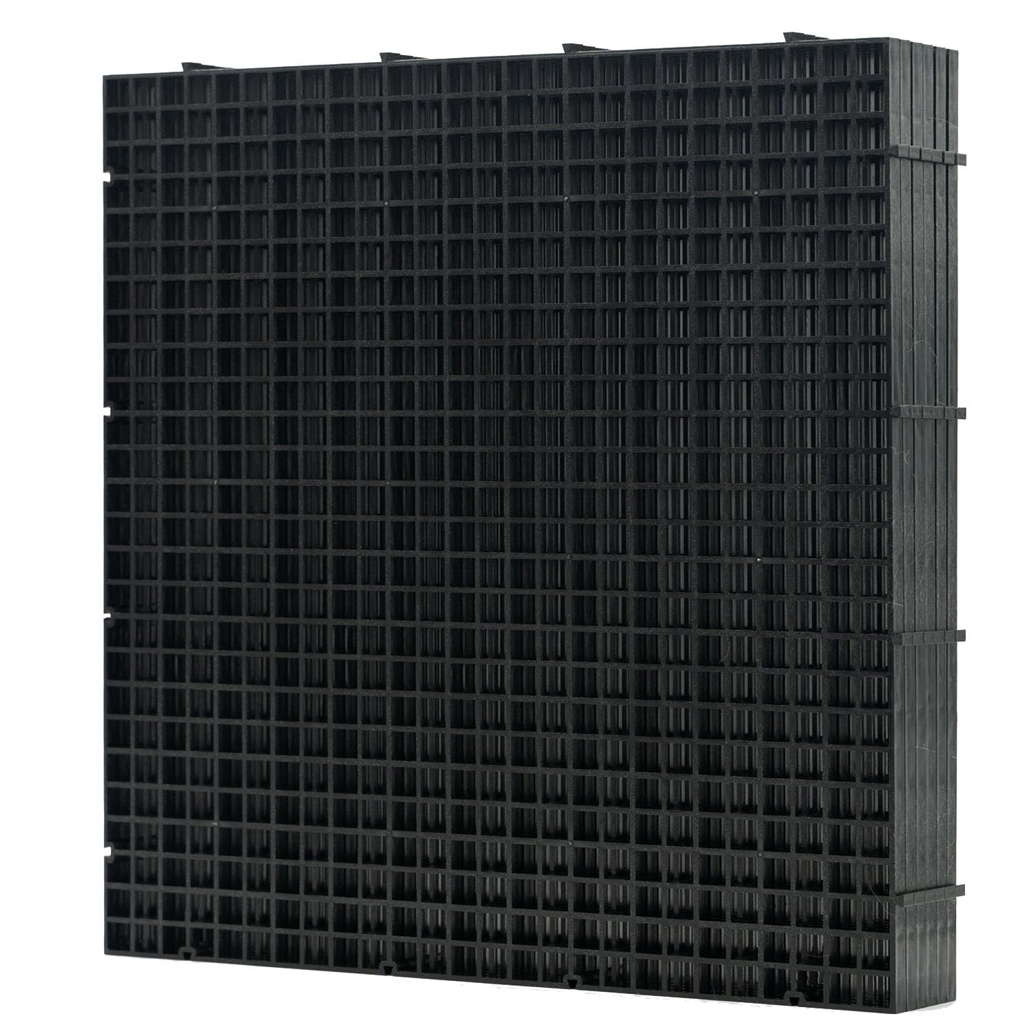 LINLAN 6 Piezas 30x30cm/11.8x11.8in Separador para Acuario, Bandeja Inferior de Filtro, Tablero de Rejilla para Filtración DIY y Protección del Fondo en Aquascaping (Negro-Sin Accesorios)