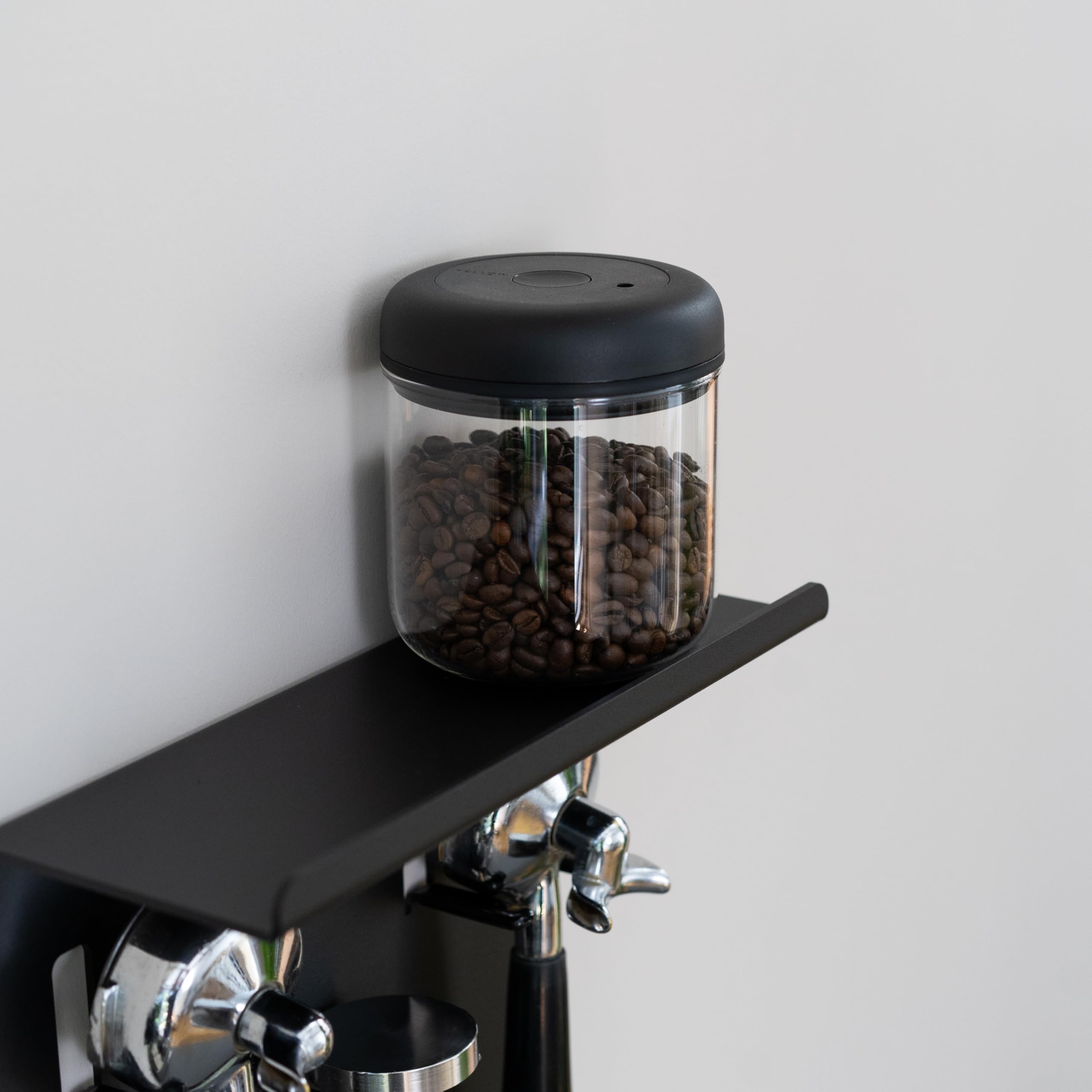 Flate® Barista Regal für Siebträger, Tamper und Barista Zubehör in schwarz (Wandhalterung für Kaffeezubehör)