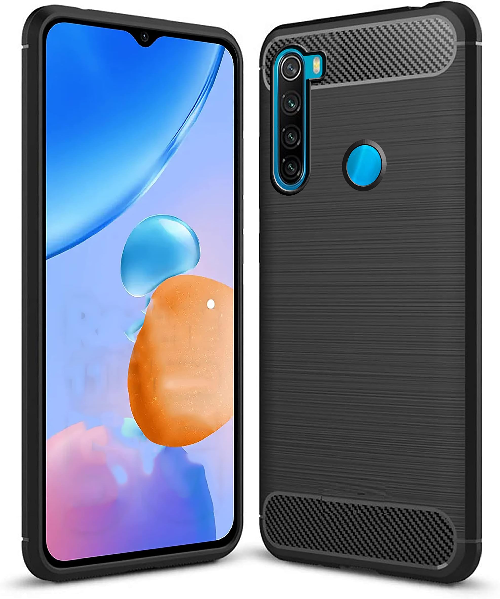 Amazon Brand - Solimo Back Cover for Redmi Note 8 (Rubber | Black)