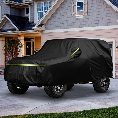 Miniatura 7 de Fundas impermeables de repuesto para Jeep Wrangler 2 puertas 2007-2022, 6 capas de ajuste personalizado para todo tipo de clima, con puerta con