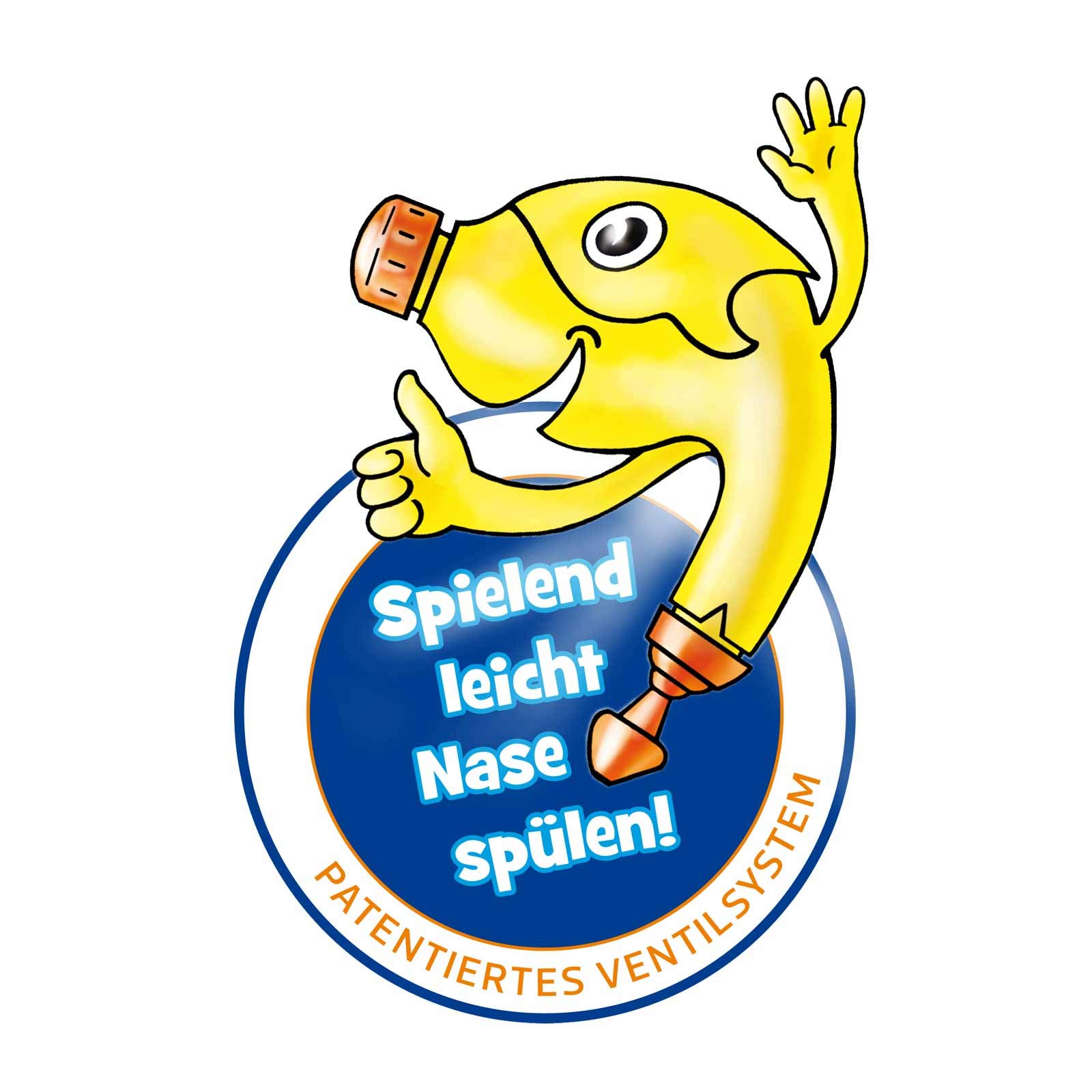 Emsan Kinder Nasendusche mit 10 Beuteln Nasenspülsalz, 1er Pack