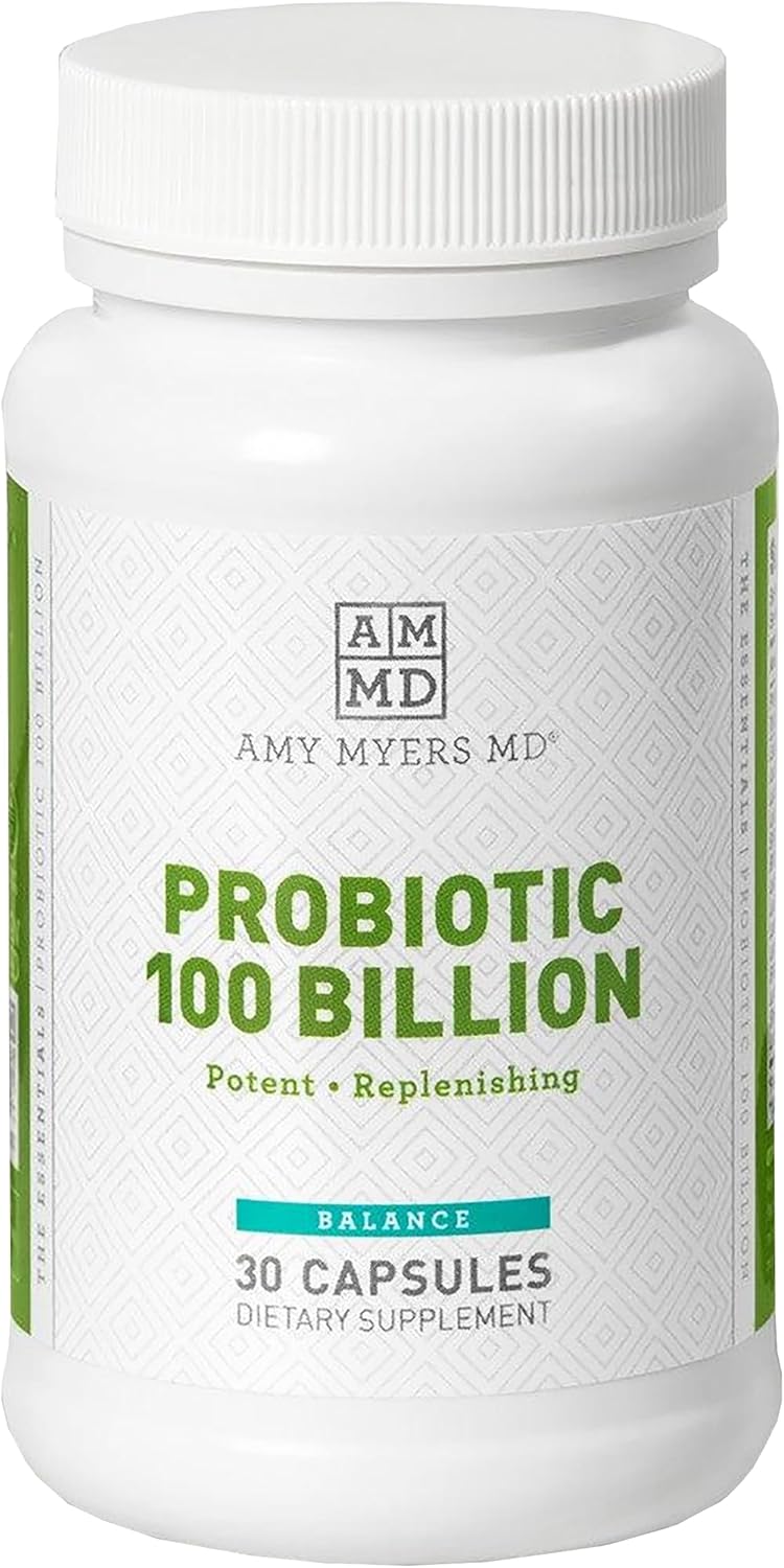 Dr. Amy Myers Best Probiotics 100 Billion CFU Per Capsule – for Women & Men – Powerful Combination of Doctor Approved Strains – Supports Healthy Digestion and Gut Microbiome – One Month Supply