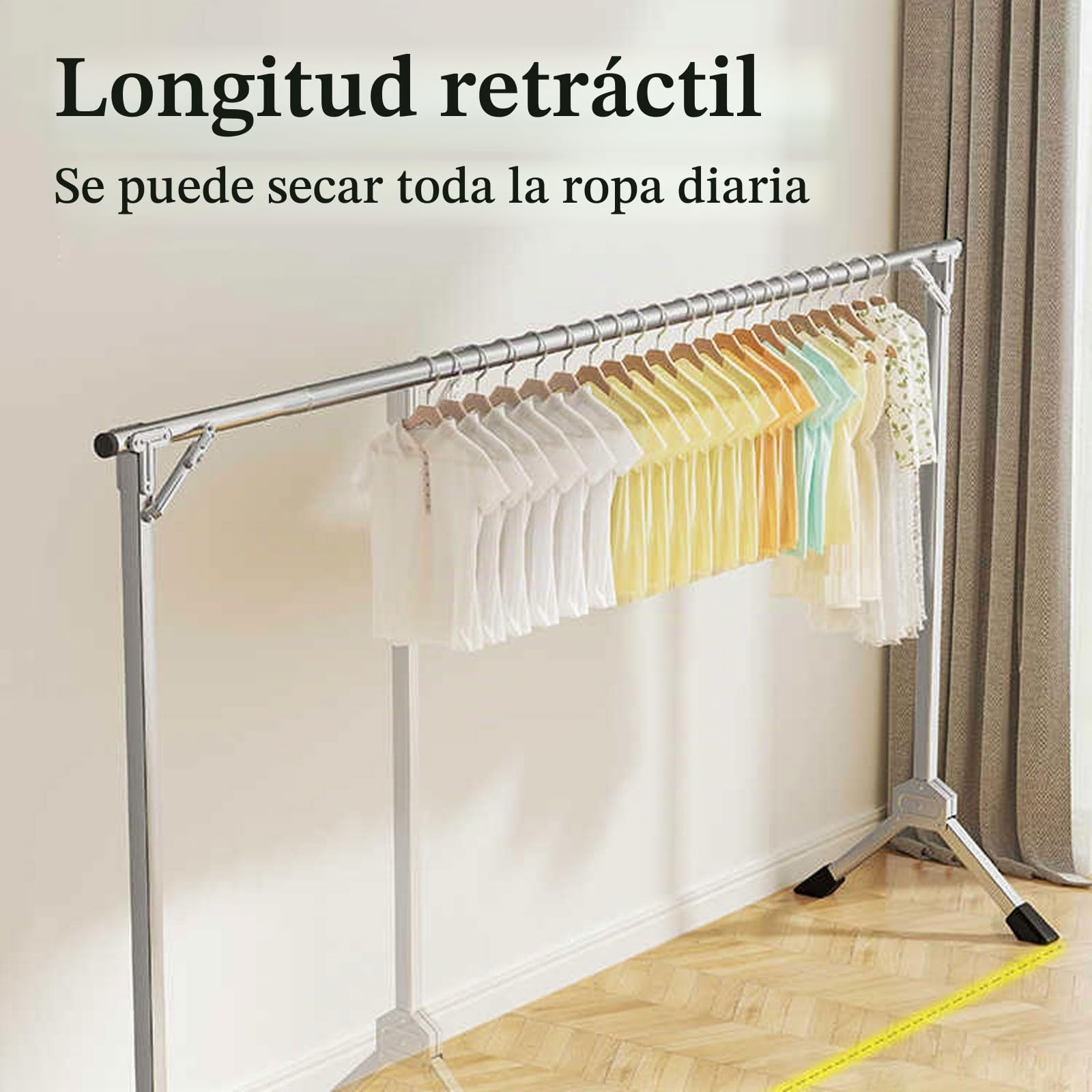 Tendedero Extensible Plegable al Aire Libre, Burro Ropa Vertical para Secar Colchas y Sabanas Grandes, Ahorra Espacio para Interior