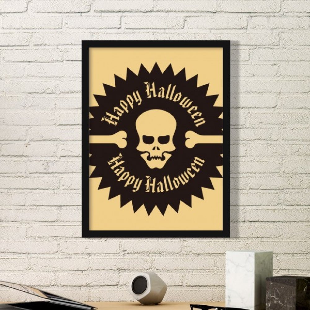 Estampes de crâne Halloween avec cadre noir, cadeau idéal pour salon