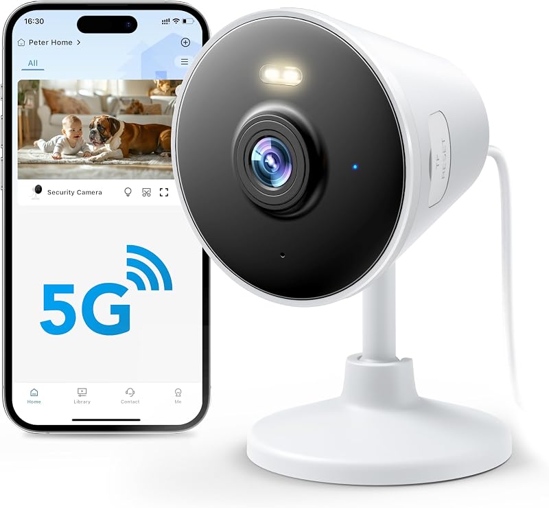 Rocktone 5G & 2.4G Indoor/Outdoor Security Camera for Home, Baby/Elder/Dog/Pet Camera with Phone App, WiFi Camera w/Spotlight Color Night Vision 2-Way Audio