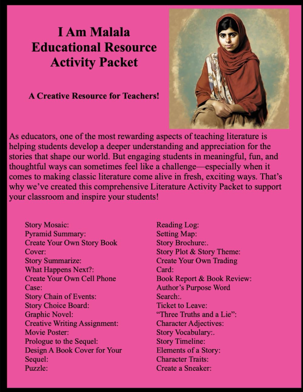 I Am Malala Educational Resource Activity Packet