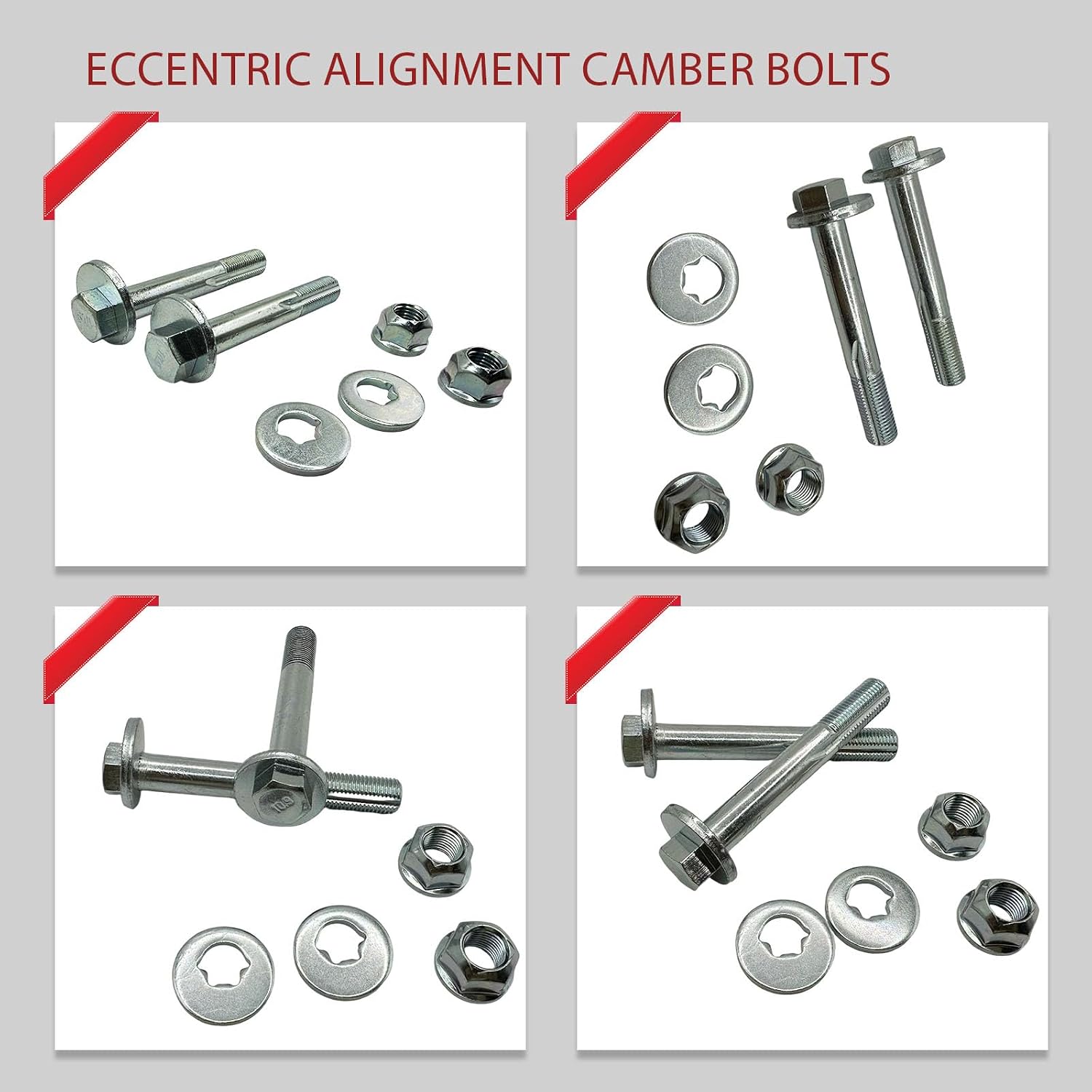 2Pcs Eccentric Alignment Camber Bolts for BMW 320i 325i 328i 330i 335i 340i 330i 428i 430i E88 E82 E90 E93 E91 E92 33306784983 07146888626 Lower Suspension Control Arm Cam Adjust Nut Kit
